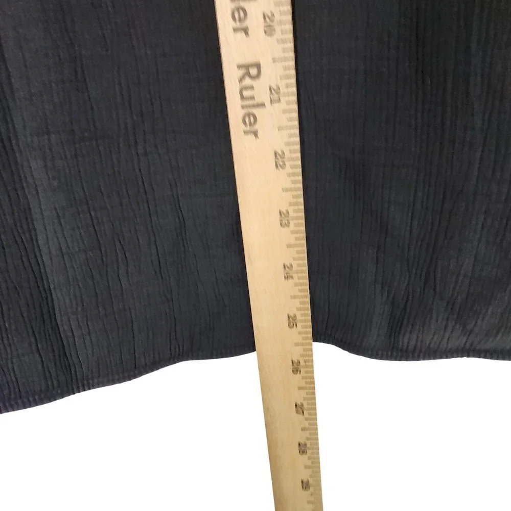 EILEEN FISHER Jacket Womens Small‎ Black Rayon Silk Crepe Open Front Lightweight